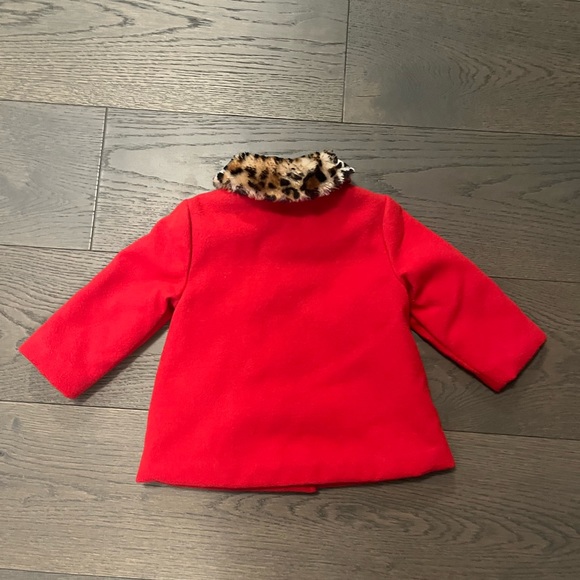 Little me red designers winter pea coat 12-18M NWT - Picture 2 of 4